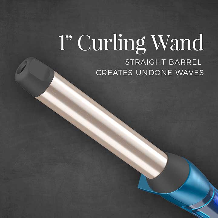 Pro 1 Professional Titanium Ceramic Straight Barrel Curling Wand Ocean Silk
